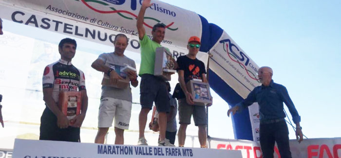 Ettore Nurzia sul podio della Valle del Farfa MTB 2018